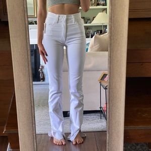favorite daughter valentina split hem white jeans